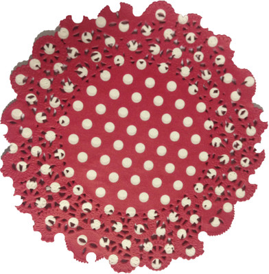 

Funcart 10pcs Red Polka Dot Round Doilies 10"