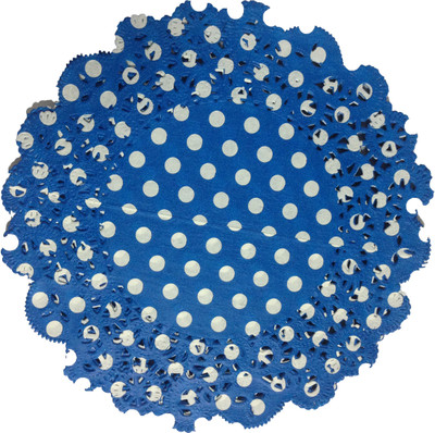 

Funcart 10pcs Blue Polka Dot Round Doilies 8"