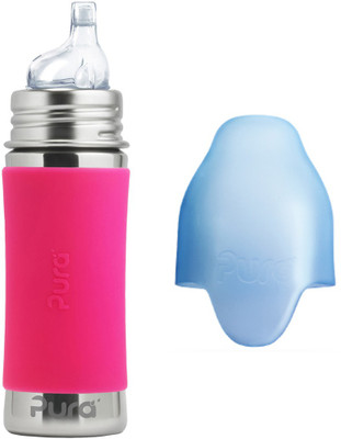 

Pura 11 Oz Stainless Steel Bottle With Sippy Cup - 325 ml(Pink)