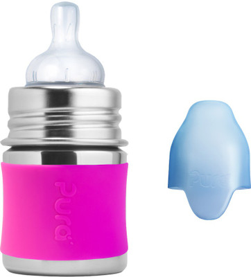 

Pura 5Oz Stainless Steel Feeding Bottle with Silicone Nipple - 150 ml(Pink)