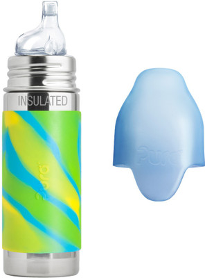

Pura 9 oz Stainless Steel Insulated Sippy Cup with Silicone Sleeve - 260 ml(Aqua Swirl)