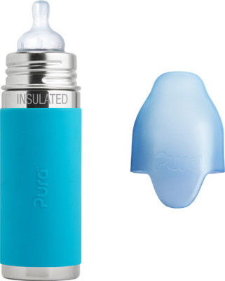 

Pura 9 oz Insulated Stainless Steel Feeding Bottle with Silicone Nipple - 260 ml(Aqua)
