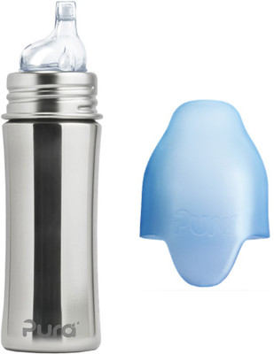 

Pura 11 Oz Stainless Steel Bottle With Sippy Cup - 325 ml(Natural)