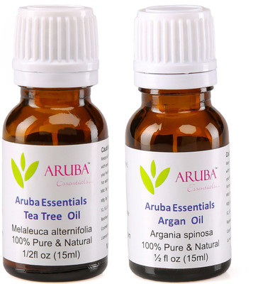 

Aruba Essentials Tea Tree Oil & Argan Oil 100% Undiluted Combo of 15 ml each(30 ml)