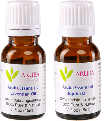 

Aruba Essentials Lavender Oil & Jojoba Oil 100% Undiluted Combo of 15 ml each(30 ml)