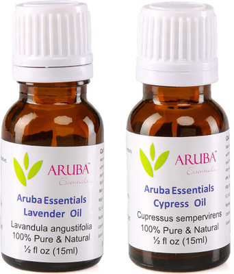 

Aruba Essentials Lavender Oil & Cypress Oil 100% Undiluted Combo of 15 ml each(30 ml)