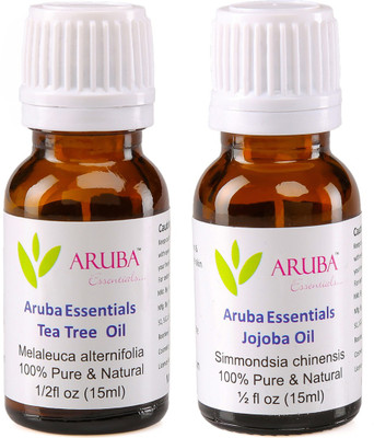 

Aruba Essentials Tea Tree Oil & Jojoba Oil 100% Undiluted Combo of 15 ml each(30 ml)