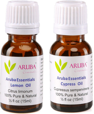 

Aruba Essentials Lemon Oil & Cypress Oil 100% Undiluted Combo of 15 ml each(30 ml)