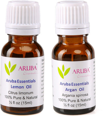

Aruba Essentials Lemon Oil & Argan Oil 100% Undiluted Combo of 15 ml each(30 ml)
