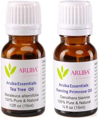 

Aruba Essentials Tea Tree Oil & Evening Primrose Oil 100% Undiluted Combo of 15 ml each(30 ml)