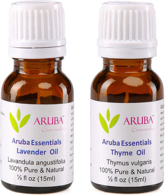 

Aruba Essentials Lavender Oil & Thyme Oil 100% Undiluted Combo of 15 ml each(30 ml)