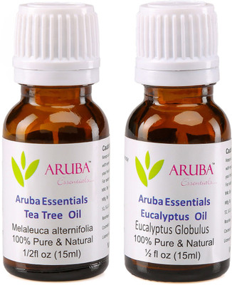 

Aruba Essentials Tea Tree Oil & Eucalyptus Oil 100% Undiluted Combo of 15 ml each(30 ml)