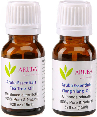 

Aruba Essentials Tea Tree Oil & Ylang Ylang Oil 100% Undiluted Combo of 15 ml each(30 ml)