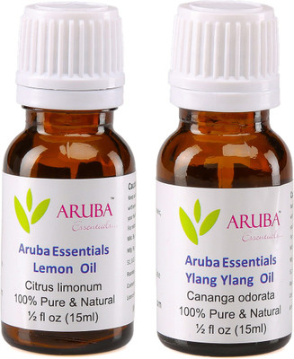 

Aruba Essentials Lemon Oil & Ylang Ylang Oil 100% Undiluted Combo of 15 ml each(30 ml)