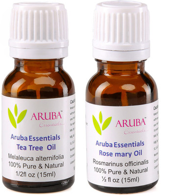 

Aruba Essentials Tea Tree Oil & Rosemary Oil 100% Undiluted Combo of 15 ml each(30 ml)