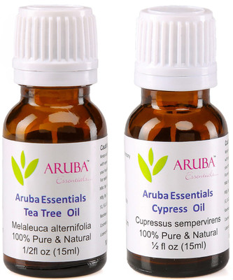 

Aruba Essentials Tea Tree Oil & Cypress Oil 100% Undiluted Combo of 15 ml each(30 ml)