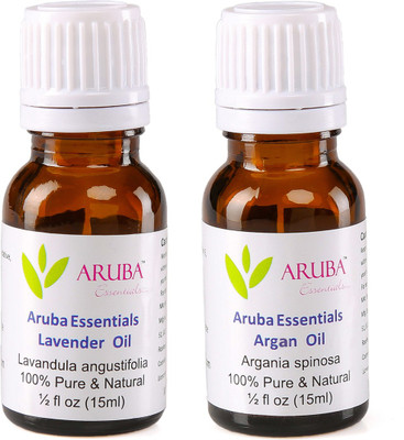 

Aruba Essentials Lavender Oil & Argan Oil 100% Undiluted Combo of 15 ml each(30 ml)