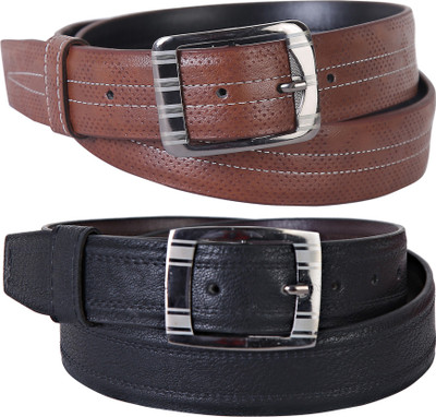 

Martell Men Casual, Formal Black Artificial Leather Belt, Brown