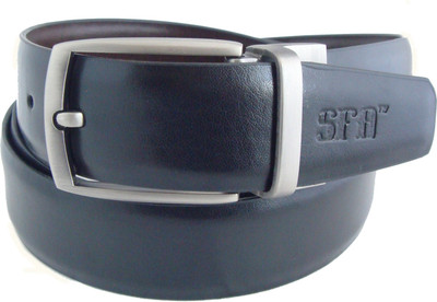 

SFA Men Formal Black Artificial Leather Reversible Belt, Black and brown