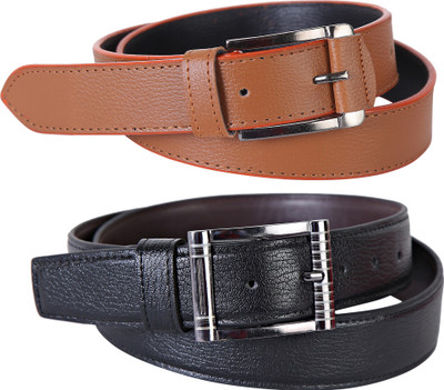 

Martell Men Casual, Formal Black Artificial Leather Belt, Brown