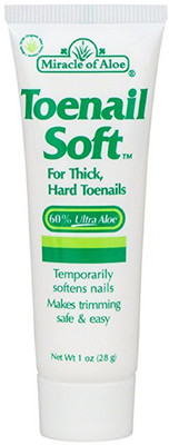 

Miracle of Aloe Toenail Soft 1 Oz - Temporary Nail Softening Cream with 60% Ultra Aloe(28 g)