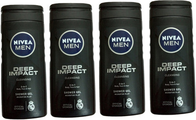 

Nivea MEN DEEP IMPACT CLEANSING 3-IN-1 SHOWER GEL WITH MICROFINE CLAY(250 ml, Pack of 4)