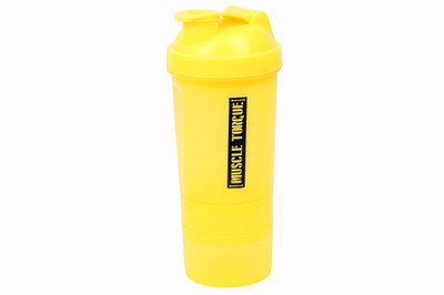

Muscle Torque Gym/Protien Shaker, With Two Extra Comparments 500 ml Shaker(Pack of 1, Yellow)