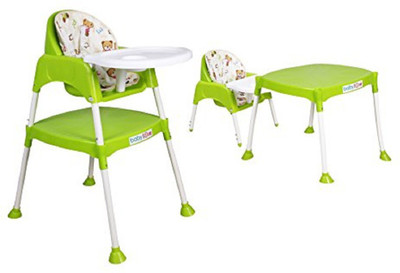 

N&M 3 in 1 Convertible Baby High Chair With Cushion-Green(Green)