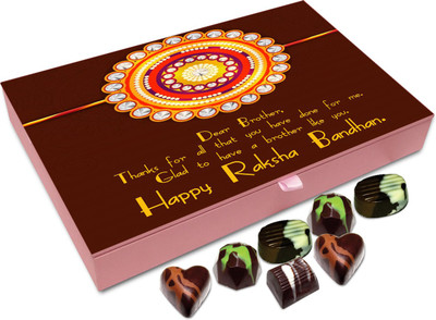 

Chocholik Rakhi Gift Box - Thanks for all that you have done for me. - 12pc Truffles(144 g)
