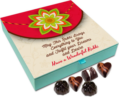

Chocholik Rakhi Gift Box -Have a Wonderful Rakhi - 9pc Truffles(108 g)