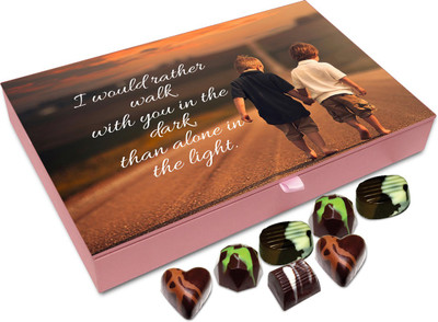 

Chocholik Friendship Gift - I Would Rather Walk With You In The Dark - 12 Pc Truffles(144 g)