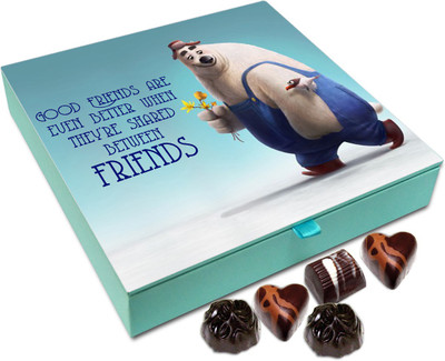 

Chocholik Friendship Gift - Good Friends Are Even Better When They’re Shared Between Friends - 9 Pc Truffles(108 g)