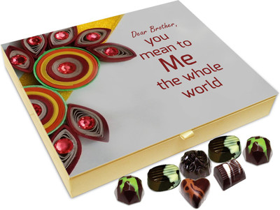 

Chocholik Rakhi Gift Box - Dear Brother you mean to me the whole world - 20pc Truffles(240 g)