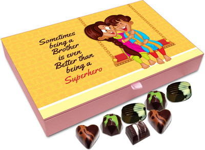 

Chocholik Rakhi Gift Box -Being Brother Is Better Than Being a Superhero - 12pc Truffles(144 g)