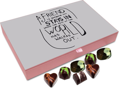 

Chocholik Friendship Gift - A Friend Is Someone Who Stays In - 12 Pc Truffles(144 g)