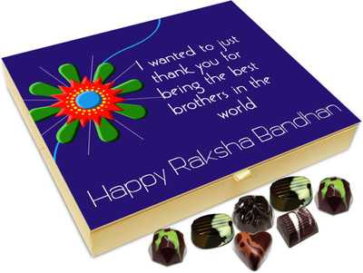 

Chocholik Rakhi Gift Box - I wanted to just thankyou for being the best brother in the world - 20pc Truffles(240 g)