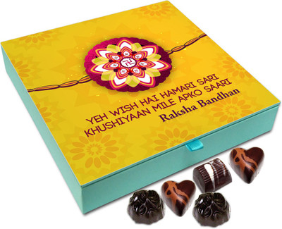 

Chocholik Rakhi Gift Box -Wishes for Happiness - 9pc Truffles(108 g)