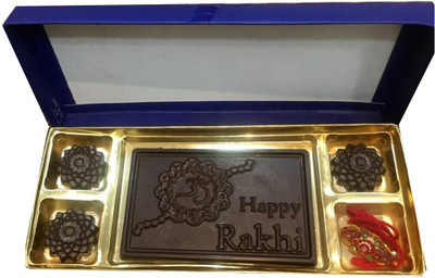 Swankit's Rakhi Gift Box with Chocolate Bar, Rakhi & Chocolates Bars(150 g)