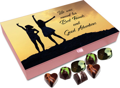

Chocholik Friendship Gift - Life Was Meant For Best Friends And Good Adventures - 12 Pc Truffles(144 g)