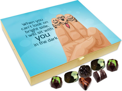 

Chocholik Friendship Gift - When You Can�t Look On Bright Side, I Will Sit With You In The Dark - 20 Pc Truffles(240 g)