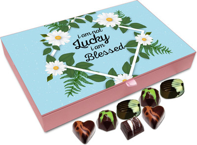 

Chocholik Gift Box - I Am Not Lucky I Am Blessed - 12pc Truffles(144 g)