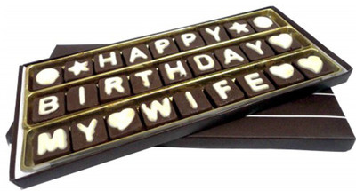 

Swankit's Happy Birthday My Wife Message Box (Customizable) Bars(150 g)