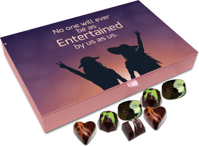 

Chocholik Friendship Gift - No One Will Ever Be As Entertained By Us As Us. - 12 Pc Truffles(144 g)