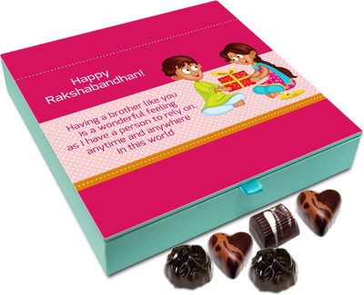 

Chocholik Rakhi Gift Box - Having a brother like you is a wonderful feeling - 9pc Truffles(108 g)