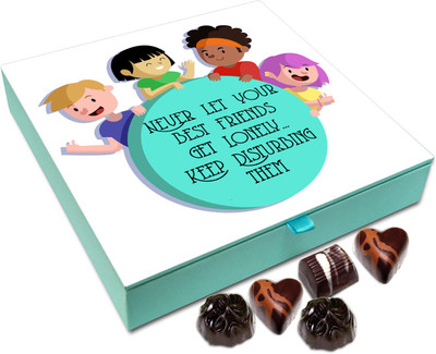 

Chocholik Friendship Gift - Never Let Your Best Friends Get Lonely... Keep Disturbing Them - 9 Pc Truffles(108 g)