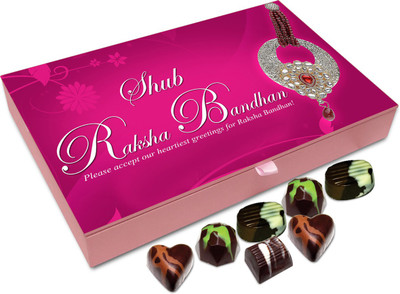 

Chocholik Rakhi Gift Box - Please accept our heartiest greetings for Raksha Bandhan! - 12pc Truffles(144 g)