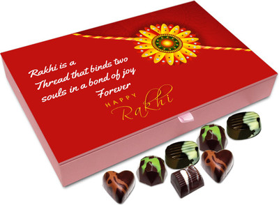 

Chocholik Rakhi Gift Box -Rakhi is Thread - 12pc Truffles(144 g)