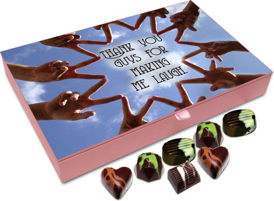 

Chocholik Friendship Gift - Thank You Guys For Making Me Laugh. - 12 Pc Truffles(144 g)
