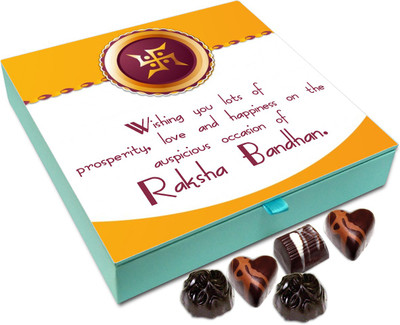 

Chocholik Rakhi Gift Box - Wishing you lots of prosperity, love and happiness - 9pc Truffles(108 g)