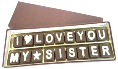 

Swankit's Chocolates With I Love You My Sister Message Box (Customizable) Bars(100 g)